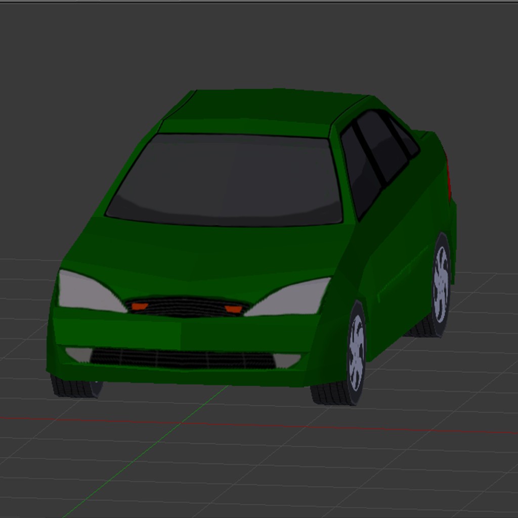 Ford Focus 2000 Low Poly Car preview image 1